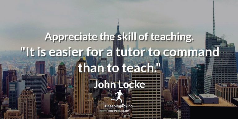Appreciate the skill of teaching.